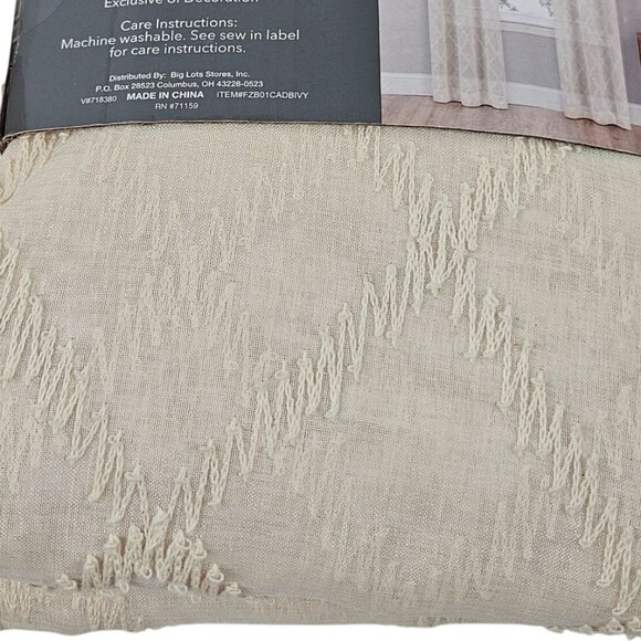 Living Colors Curtains Diamond Sheer Ivory Window Panel Pair 74 X 84 Grommet - Picture 10 of 10